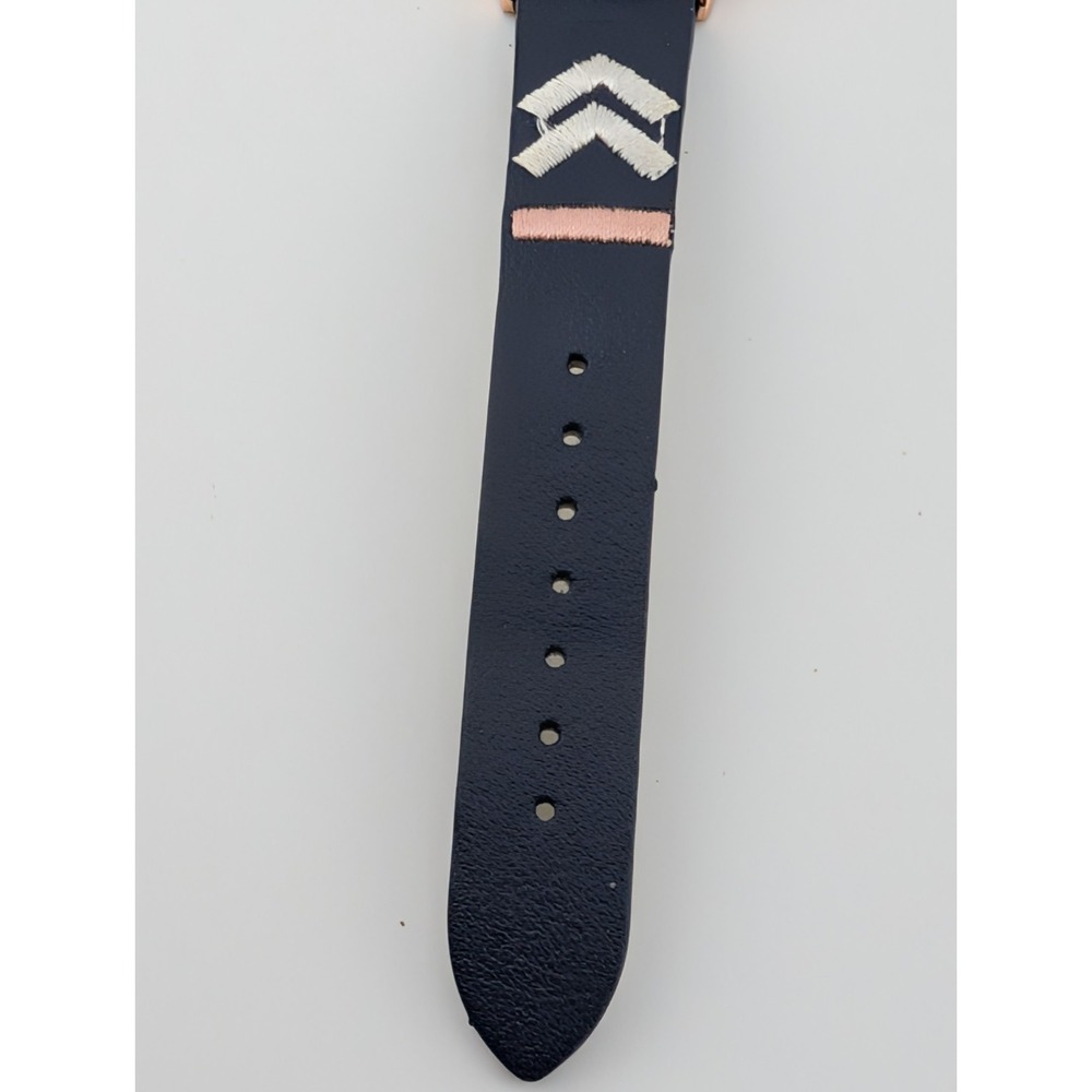 Accutime Watch Women 36mm Rose Gold Case Embrodiered Navy Band- New Battery - Picture 5 of 8